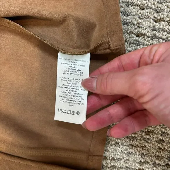 Anthropologie Faux Suede Pinafore Midi Skirt size 4 Overall Dress - Picture 11 of 11